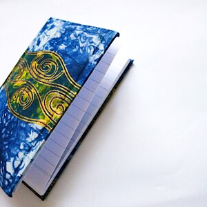 African prints notebooks Handmade journal Stylish notebooks padded notebooks gift for her colourful Stationery Office gift Small Blue ribbon