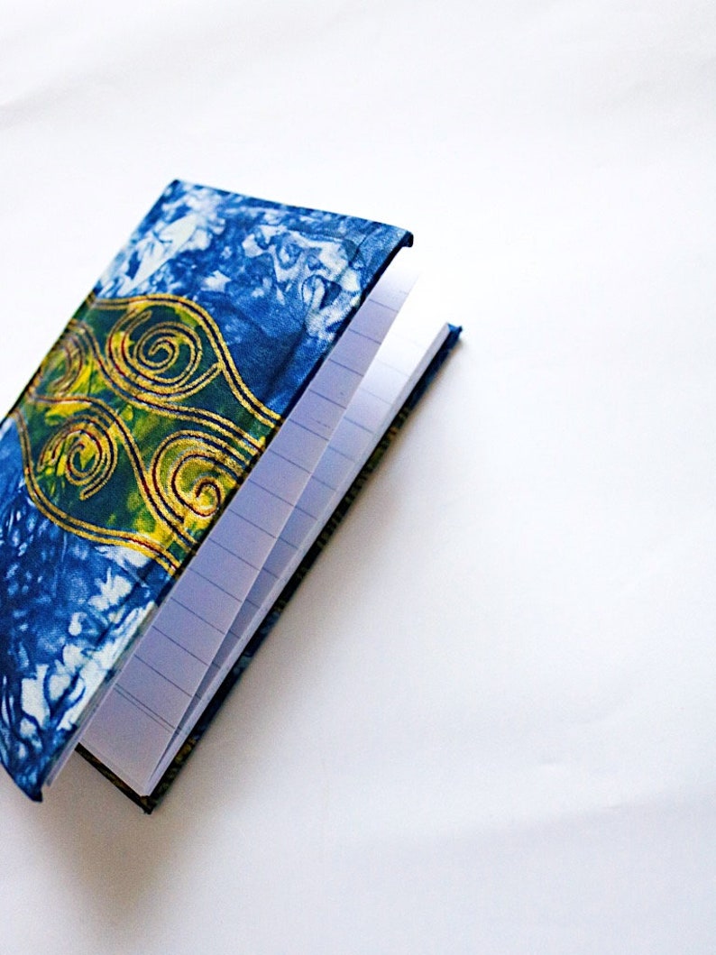 African prints notebooks Handmade journal Stylish notebooks padded notebooks gift for her colourful Stationery Office gift Small Blue ribbon