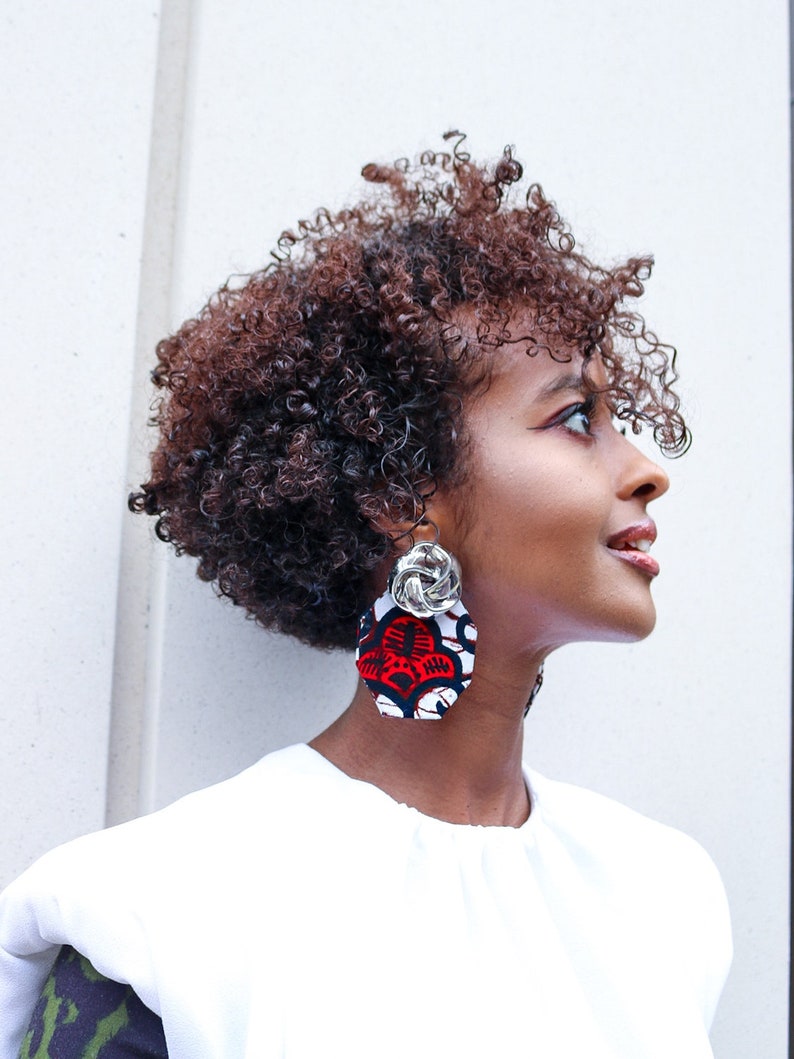 Glamourous African prints earrings / Gift for her / Earrings for women / Stylish occasion earrings / handmade earrings / Adire earrings image 4