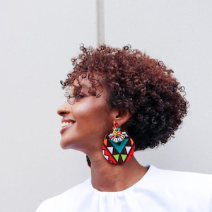 Glamourous African prints earrings / Gift for her / Earrings for women / Stylish occasion earrings / handmade earrings / Adire earrings image 3