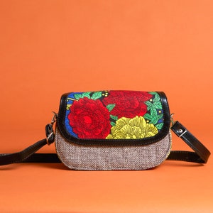 Etsy Designs Awards 2021 Finalist /African crossbody bag/ Wax prints pouch/Stylish African Handbag Women crossbody bags African prints bag Grey - Red roses