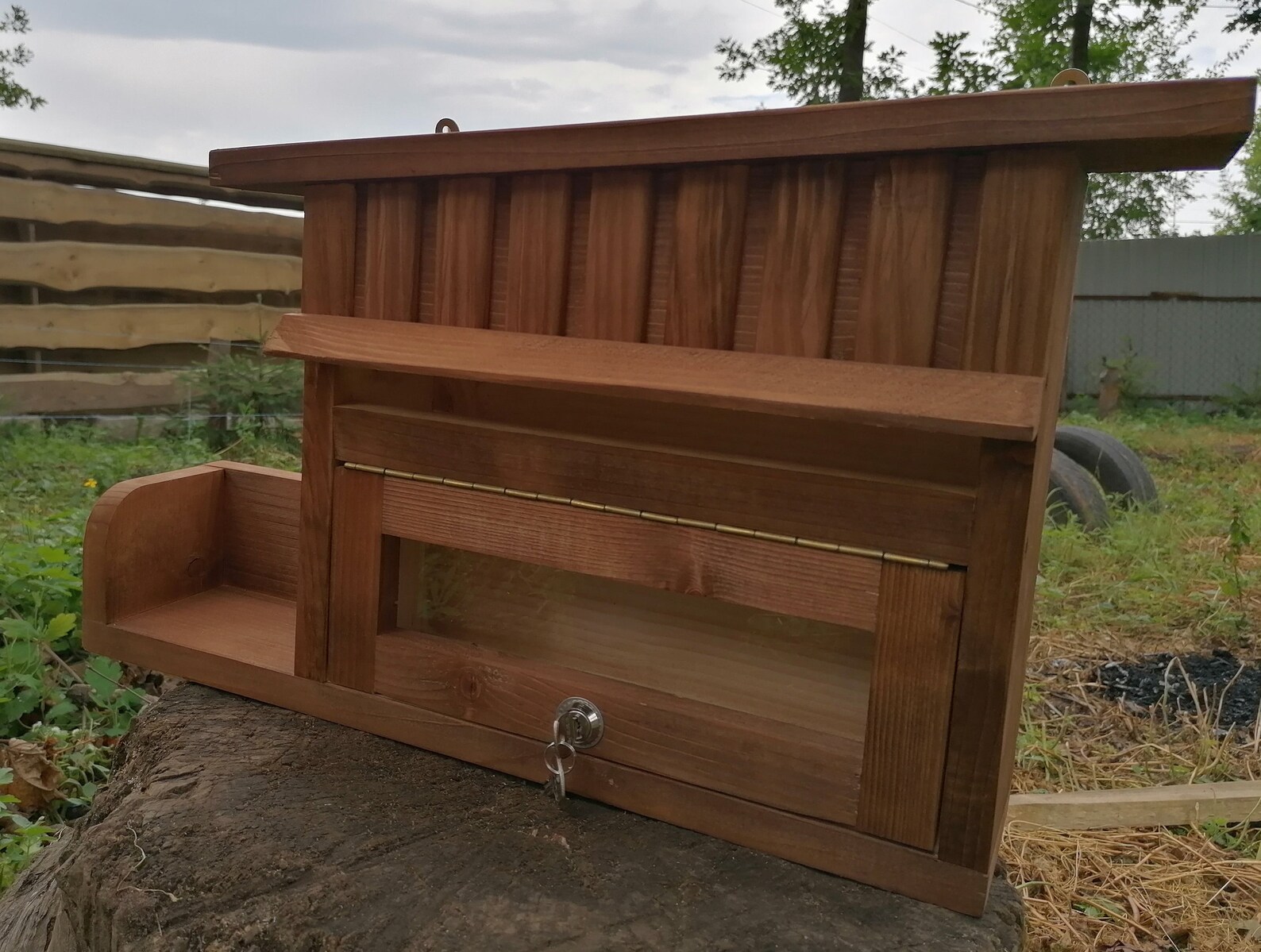 Wall mount mailbox wooden mail box wood wall mounted Etsy