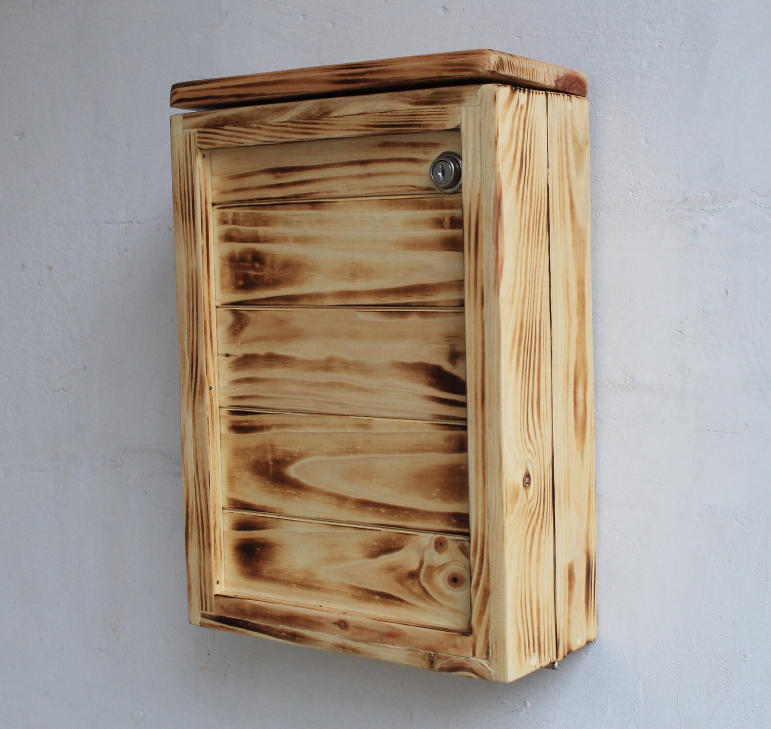 Wall mount mailbox wood wall mounted mailbox briefkasten Etsy