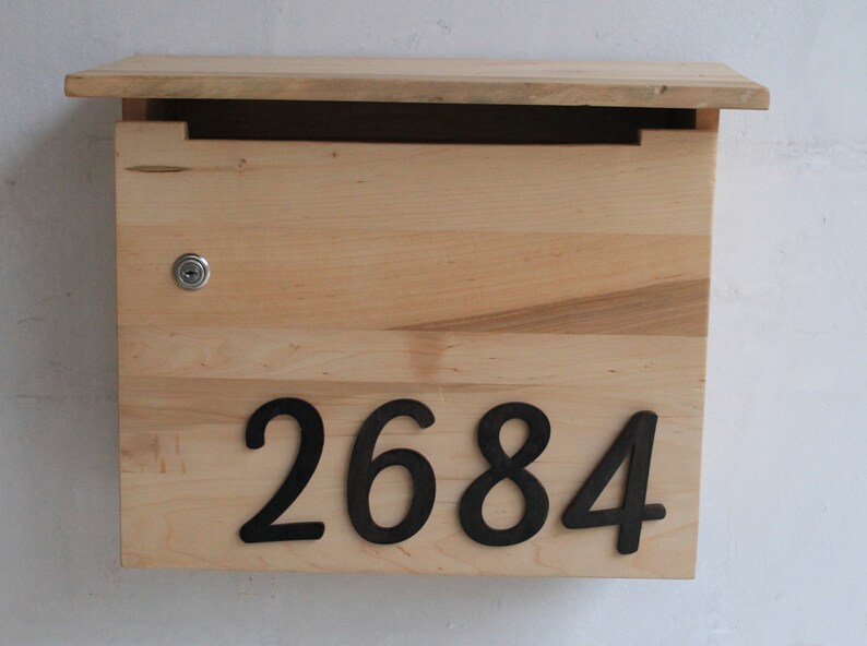 Wood wall mount mailbox wooden mailbox wall mount modern Etsy