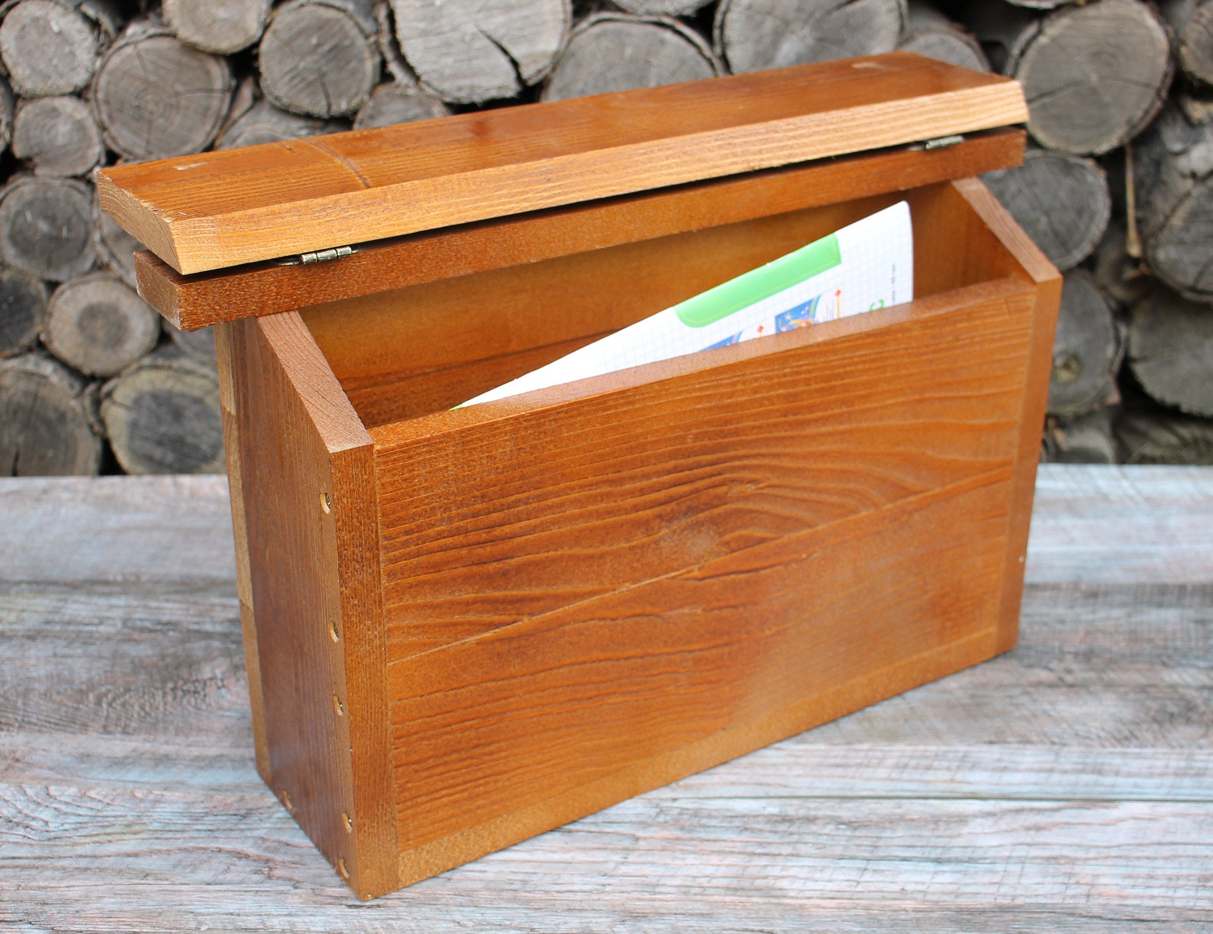 Wall Mount Mailbox Wooden Mail Box Wood Wall Mounted Etsy UK