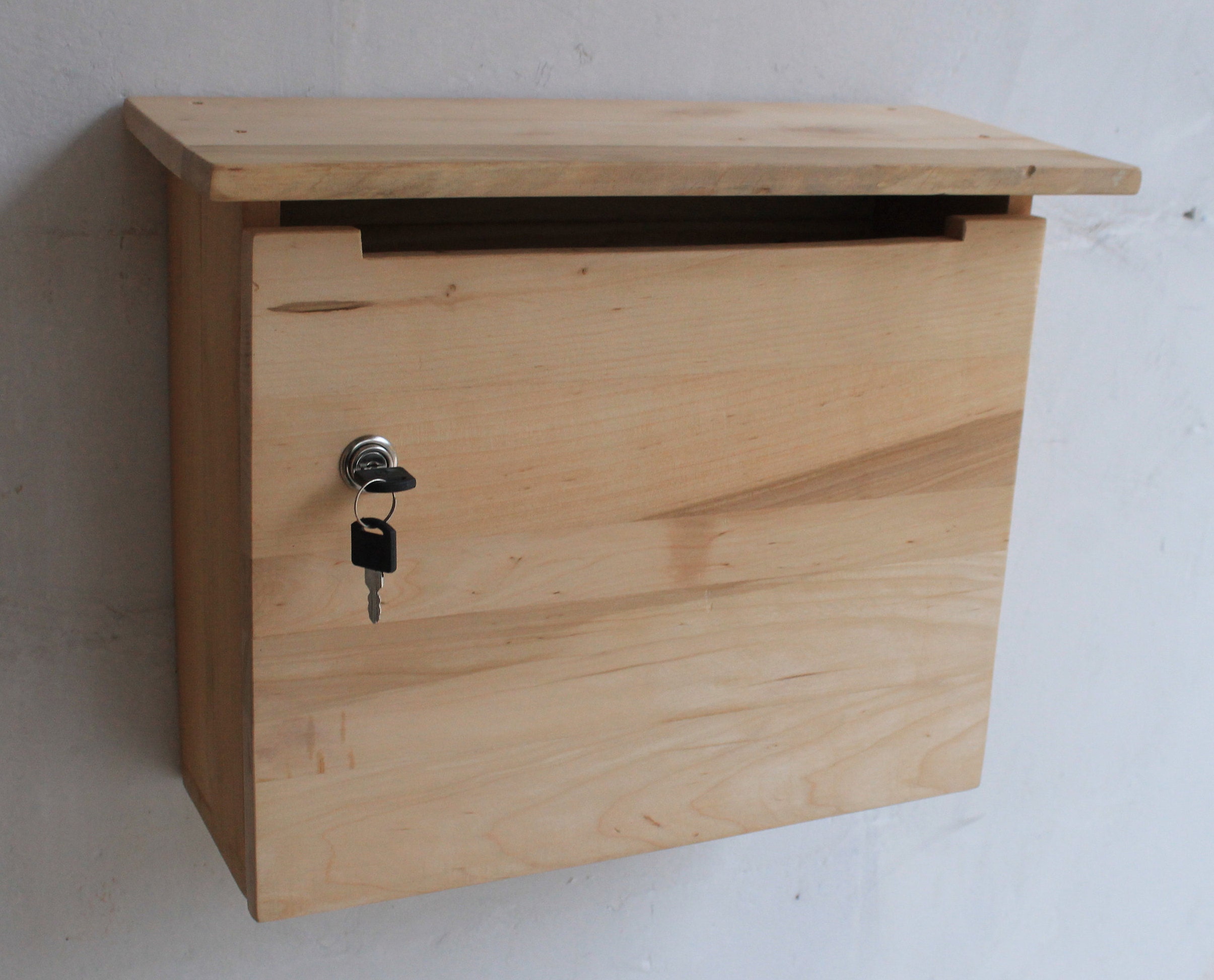 Wood wall mount mailbox wooden mailbox wall mount modern Etsy