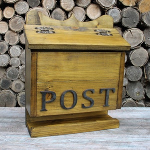 Buzón de montaje en pared de madera caja de correo moderna | Etsy