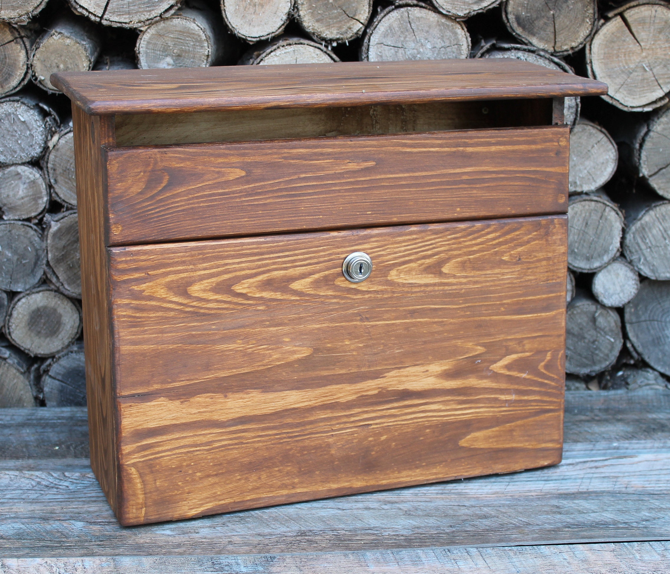 Wandmontage Briefkasten Briefkasten holz Holz moderne Etsy