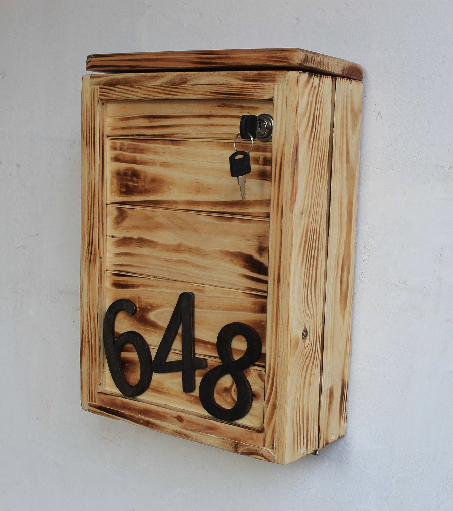Mailbox Wood Rustic Wall Mounted Mailbox Mailbox With House Etsy