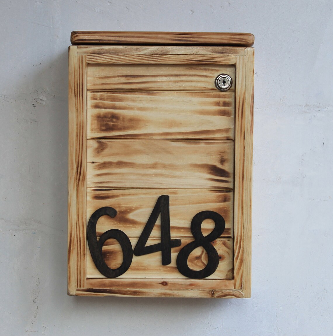 Mailbox Wood Rustic Wall Mounted Mailbox Mailbox With House Etsy