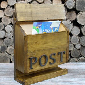 Buzón de montaje en pared de madera caja de correo moderna | Etsy