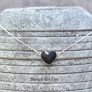 Necklace HEART SWAROVSKI and SILVER 925, Minimalist jewel, Love, Friendship