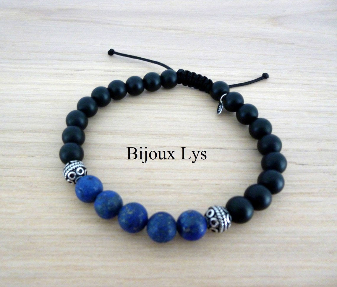Bracelet chips Lapis lazuli élastique