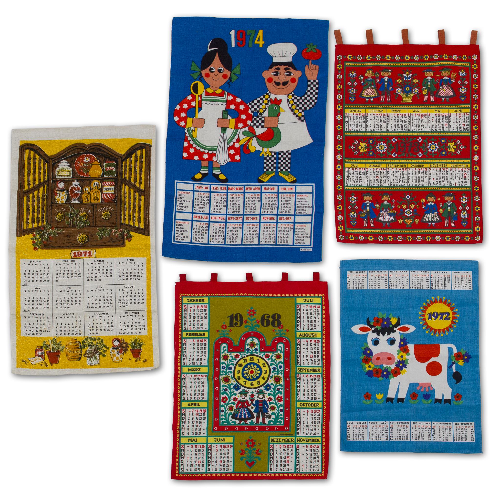 1968 Vintage Fabric Calendar - Etsy