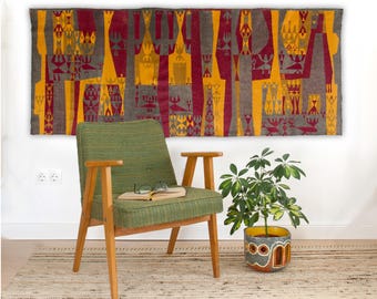 Arazzo vintage Mid-Century Modern: arazzo da parete con design astratto anni '60
