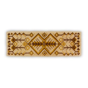 Vintage tapestry, Mid century wall hanging rya rug with geometric tribal pattern 6&#39; x 2&#39;