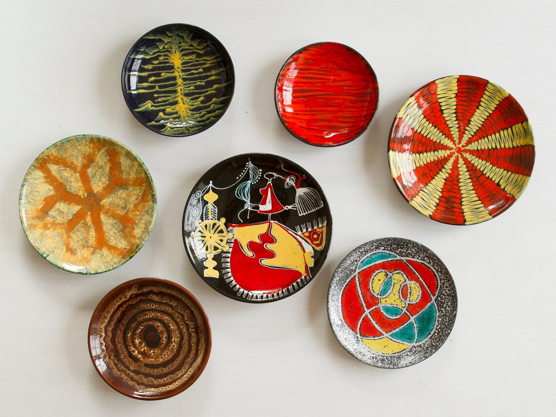Mid century modern wall plates 60s ceramic plates for wall Etsy