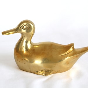 Vintage brass duck figurine, 1960s