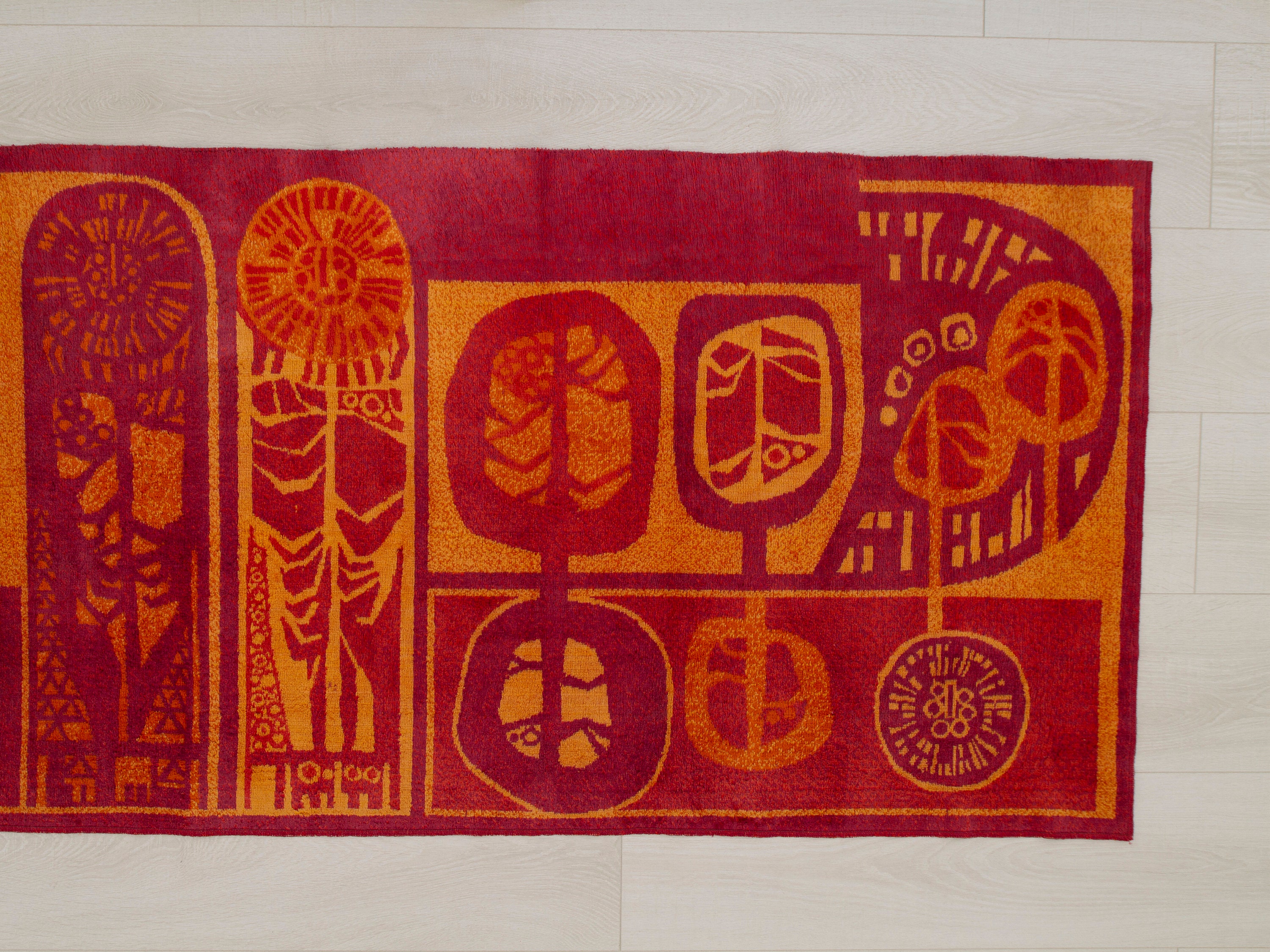 Mid Century Modern Textile Tapestry 60s Wall Hanging With