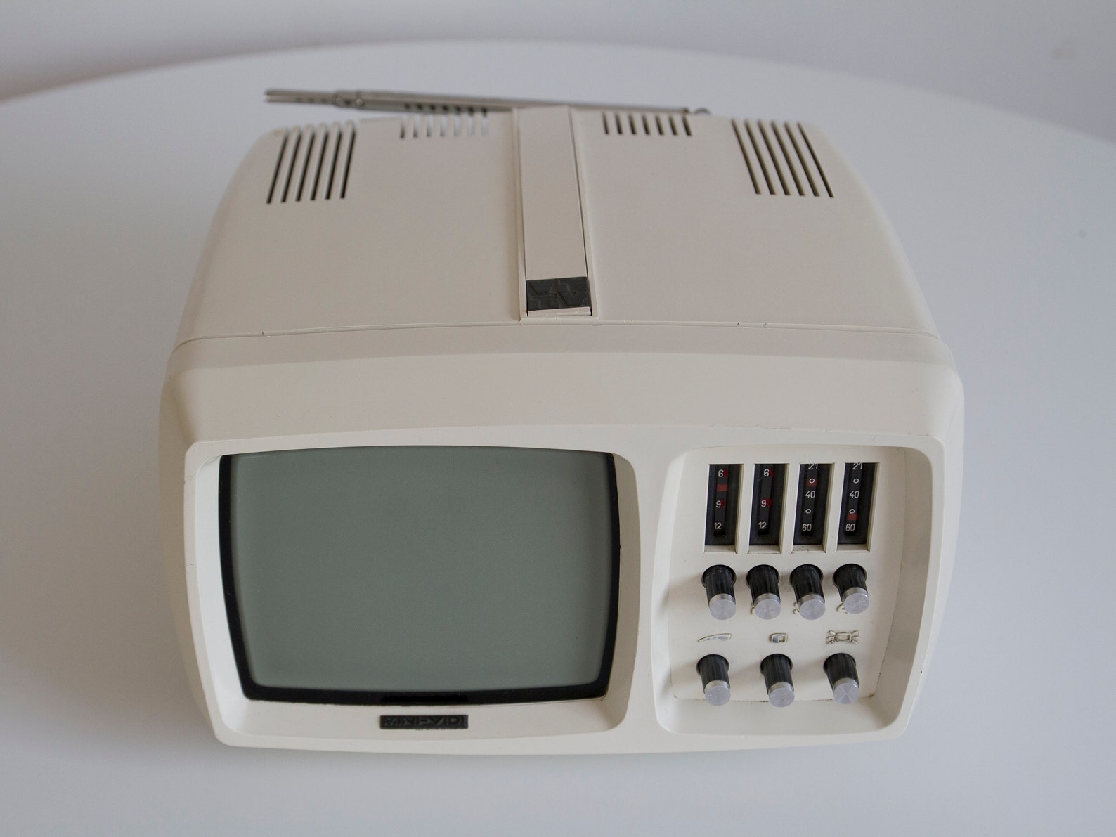 Small portable television 80s mini tv Space Age vintage Etsy