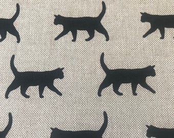 Curiosos Gatos Crema Algodón Panel de costura de acolchar
