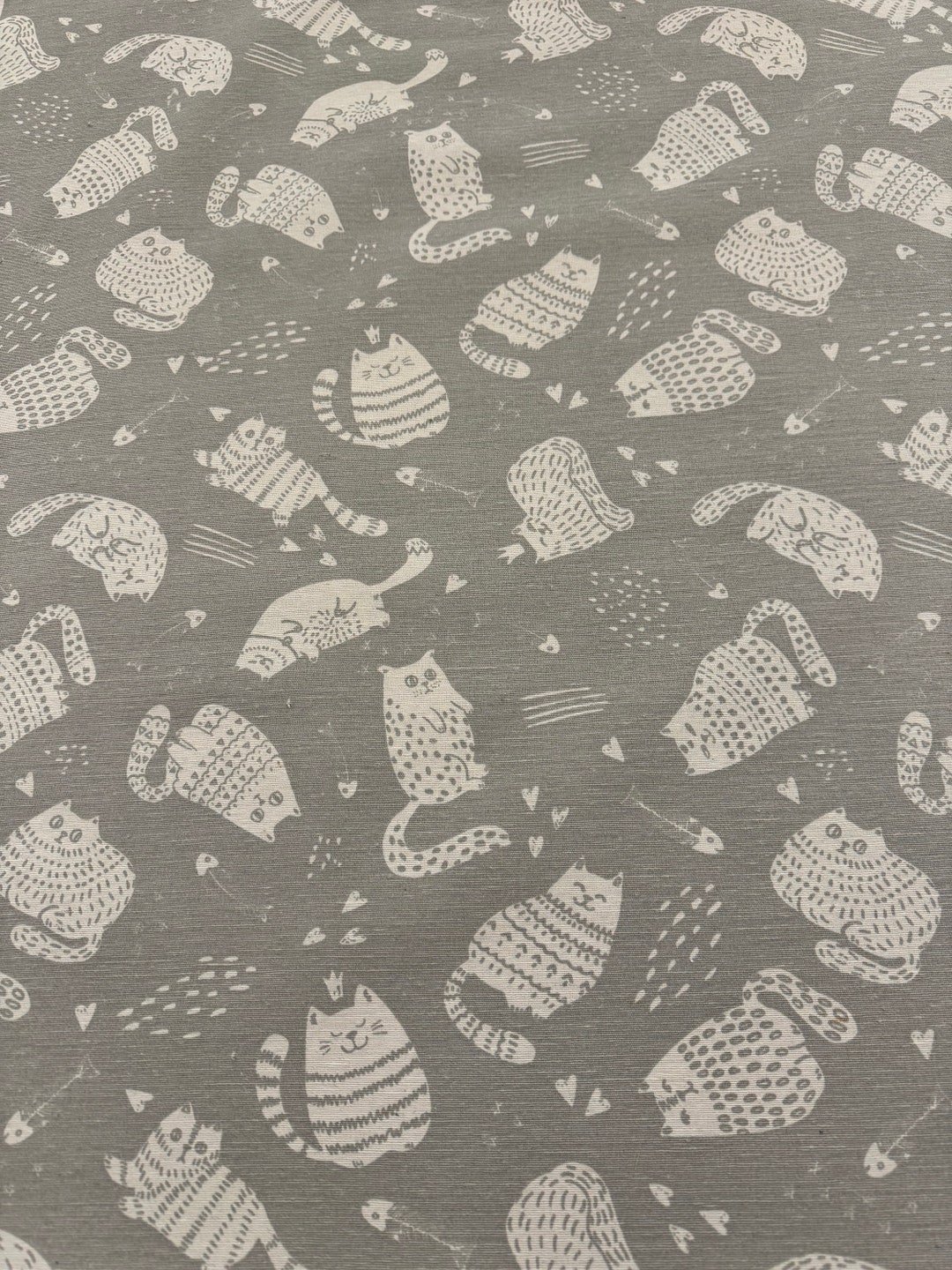 Comical Cat Fabric - Cotton Rich Panama - by the Metre - Etsy