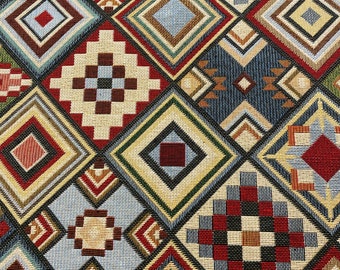 Tapestry Fabric - Colourful Diamond and Square Design - Mini Aztec
