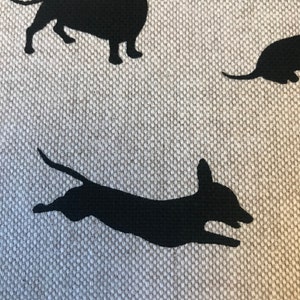 Sausage Dog Linen Look Fabric image 5