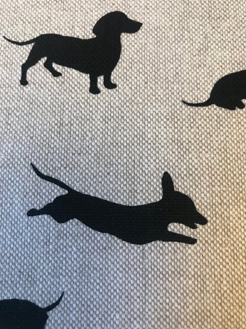 Sausage Dog Linen Look Fabric image 5