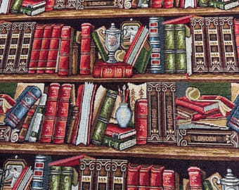 Bookcase Library Shelf Tapestry/Gobelin fabric - by the metre