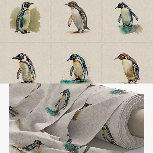 Penguin Fabric - Etsy