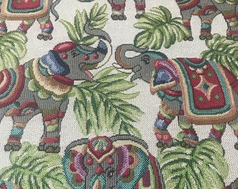 Elephant Tapestry Woven Fabric - By the Metre