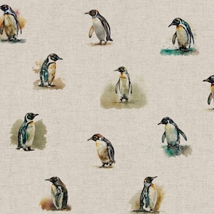 Penguin Linen Look Fabric with matching Cushion Panels