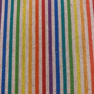 Rainbow Stripe Linen Look Fabric - By the Metre