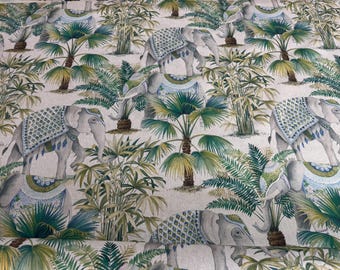 Jaipur Elephant Linen Look Fabric - by the metre