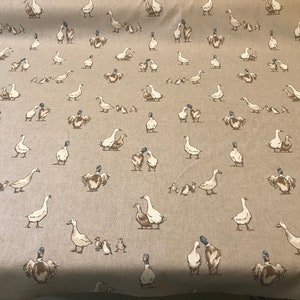 Shabby ducks fabric - Linen Look Fabric By the Metre