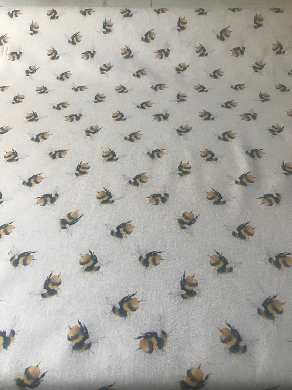 Bumblebee Fabric Linen Look Digital Print - Etsy UK