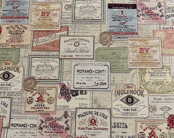 Wine Label Tapestry/Gobelin Fabric Premium Quality - by the metre