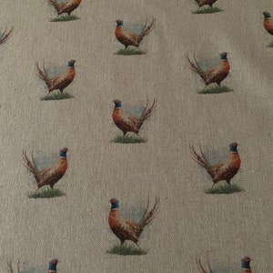 Linen Look Pheasant Fabric - with matching cushion panel