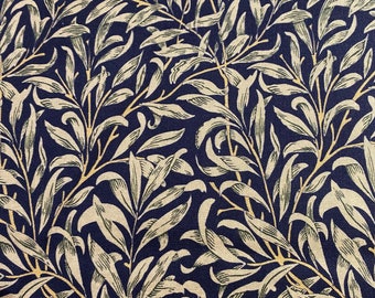 William Morris Willow Bough Fabric - Navy  - 100% cotton