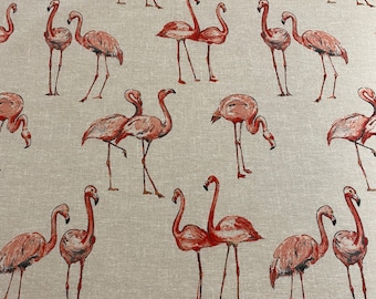 Large Flamingo Design Fabric - Cotton mix, by the metre