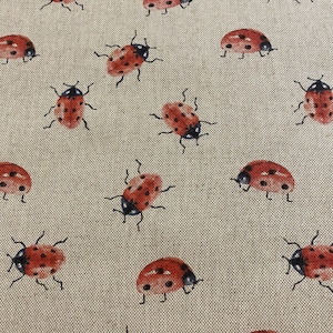 Ladybird Ladybug fabric - Digital print Linen look