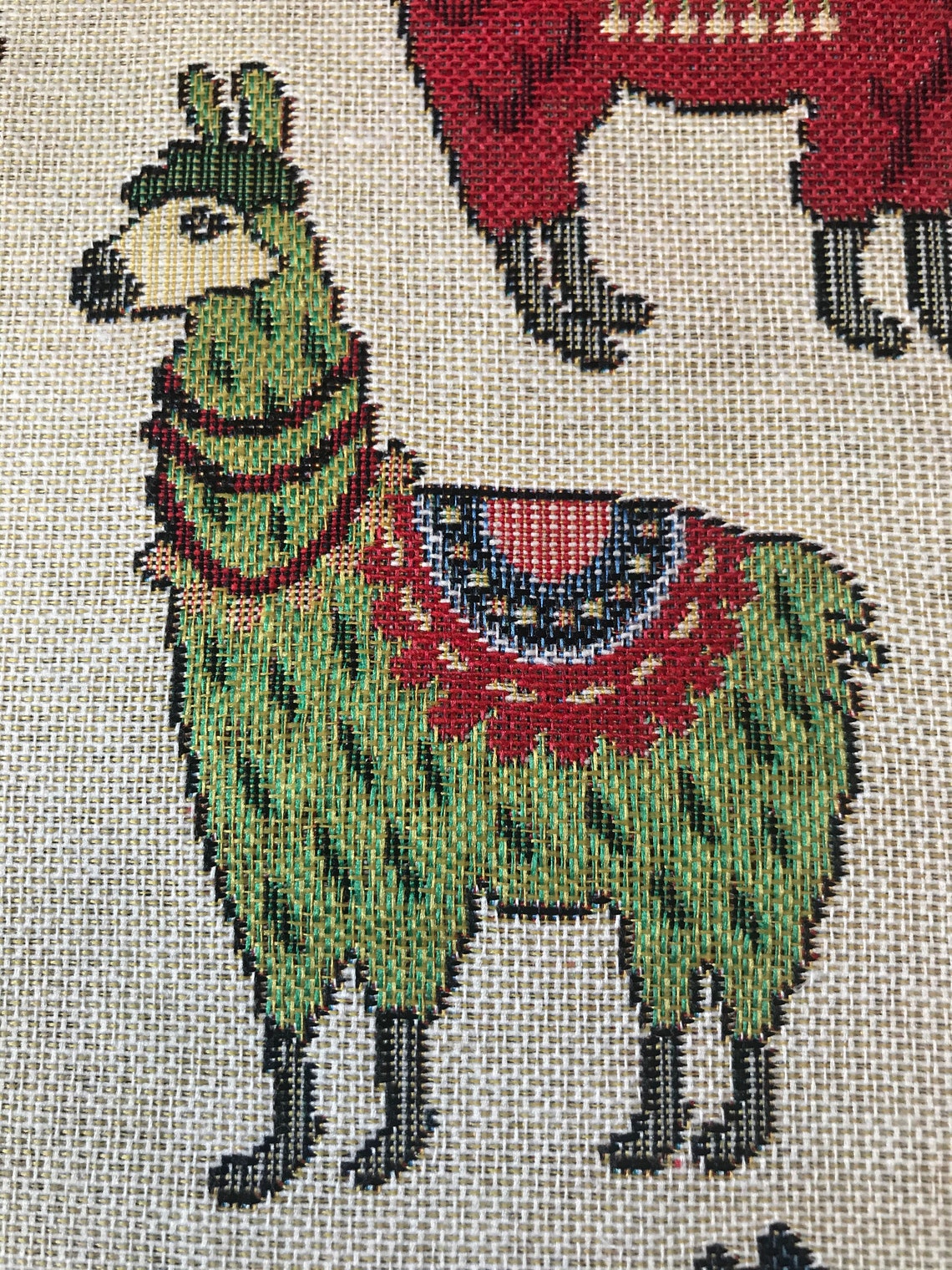 Llama woven tapestry fabric by the metre etsy