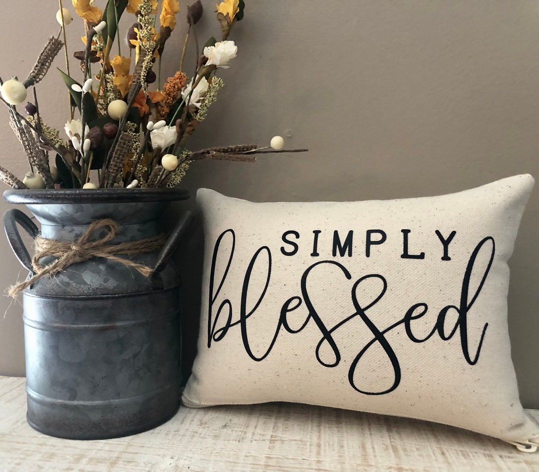 Small/ Mini simply Blessed Decorative Accent Pillow. Small Shelf Pillow ...