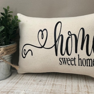 Small/ mini “home sweet home” accent/ shelf pillow. Small pillow