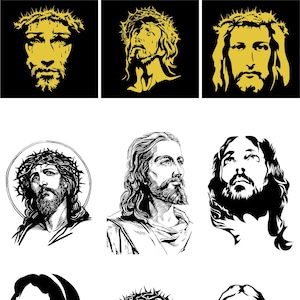 Jesus / Jesus Svg / Jesus Cristo Svg / Pacote Jesus Svg / Silhueta de Jesus Svg / Rosto de Jesus Svg / Cristo Svg