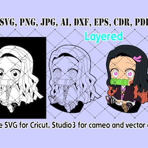 Anime Character / Svg Cricut File / cameo studio 3 file / Digital Instant download / Svg / Jpg / Png / Cdr / Ai / Eps / Pdf / Dxf