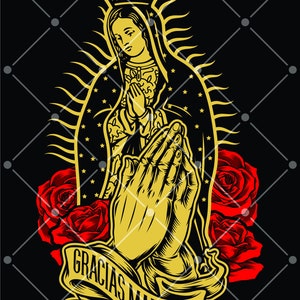 Virgen María / Descarga instantánea digital / Svg / Jpg / Png / Cdr / Ai / Eps / Pdf / Dxf / Clipart / Cricut / Silhouette Cut Files
