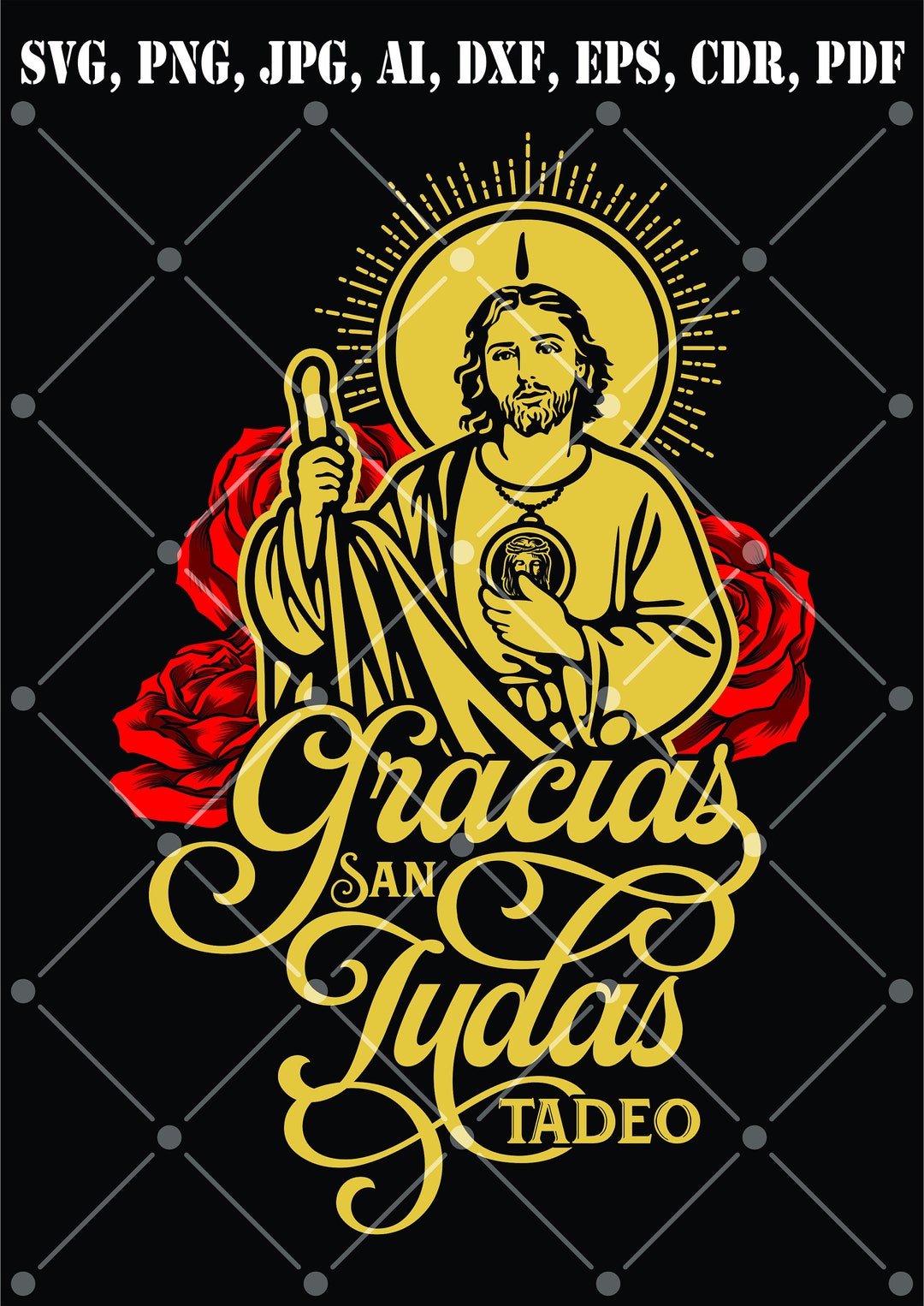 San Judas Tadeo / Digital Instant Download / Svg / Jpg / Png / Cdr / Ai /  Eps / Pdf / Dxf / Clipart / Cricut / Silhouette Cut Files 