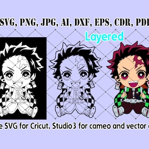 Anime Character / Svg Cricut File / cameo studio 3 file / Digital Instant download / Svg / Jpg / Png / Cdr / Ai / Eps / Pdf / Dxf